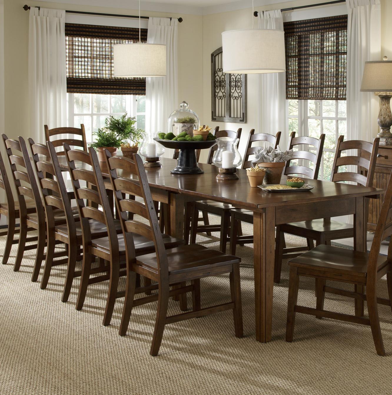 Dining room table with sales self storing leaves